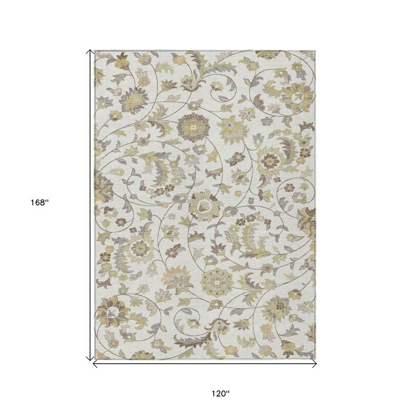 HomeRoots Floral Transitional Rectangle Outdoor Rug