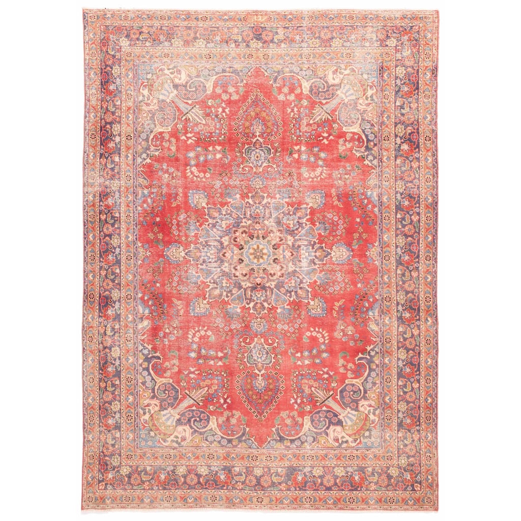 ECARPETGALLERY Hand-knotted Antalya Vintage Red Wool Rug - 7'10 x 11'0