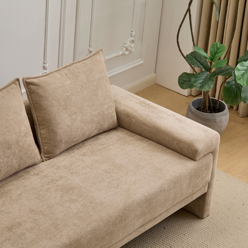 lgora Modern Upholstered 3-Seater Sofa with Wooden Frame Support