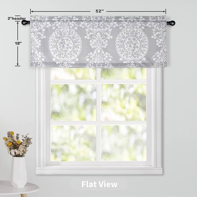 The Curated Nomad Alameda Pastel Damask Printed Classic Window Valance