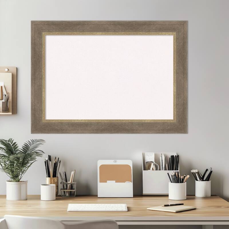 Driftwood Tan Wood Framed Cork Board - Bulletin Board, Organization Board, Pin Board