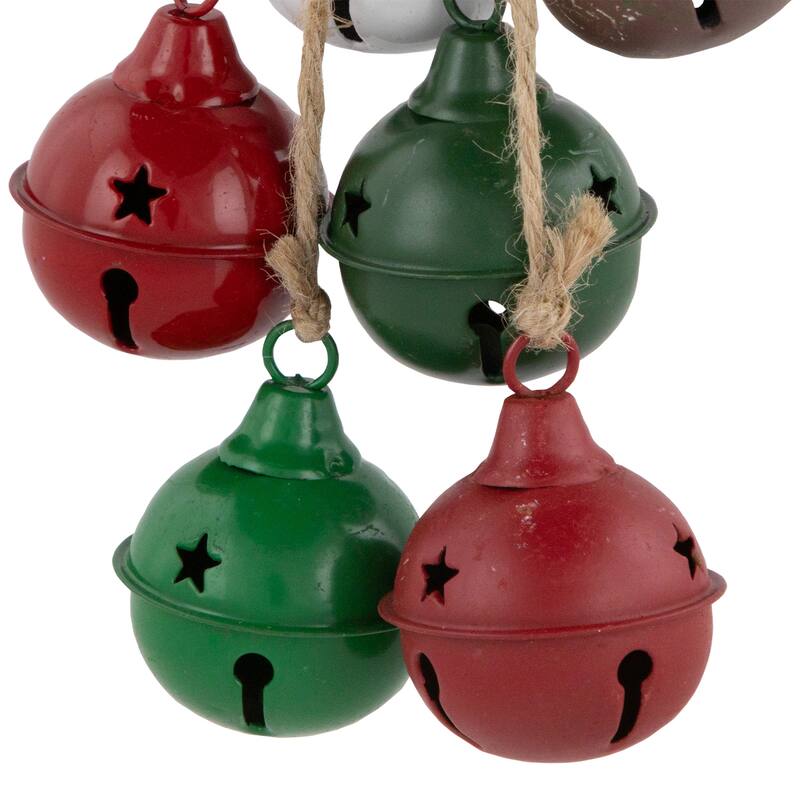 Cascading Christmas Jingle Bell Ornaments - 13.5" - Multicolor - Set of 2