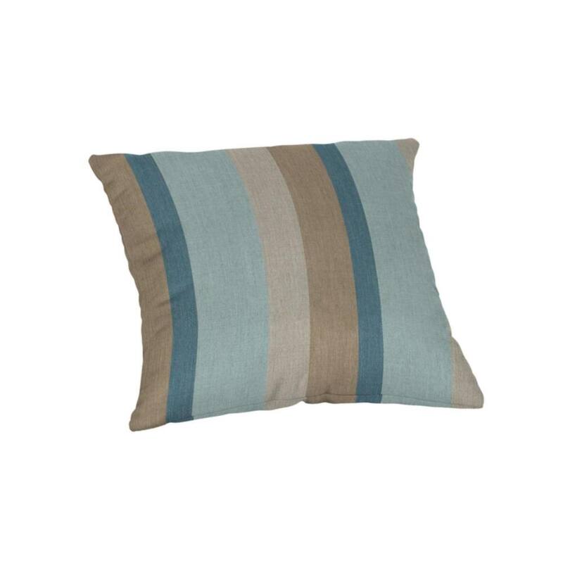 Sunbrella 16-inch Square Striped Outdoor Throw Pillow - Gateway Mist