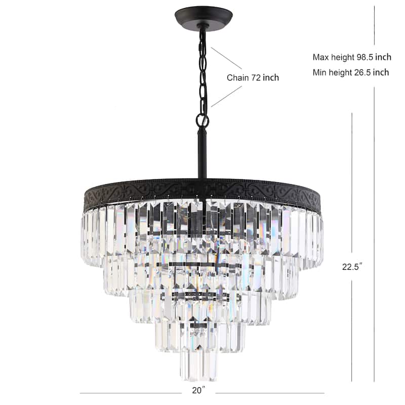 Gaines Crystal LED Chandelier, Polished Nickel/Clear by JONATHAN Y