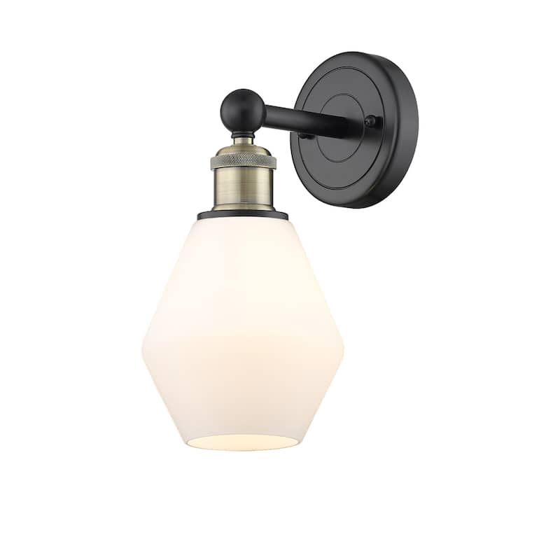 Innovations Lighting 616-1W-12-6 Cindyrella Sconce Cindyrella 12" Tall - Black Antique Brass / Cased Matte White