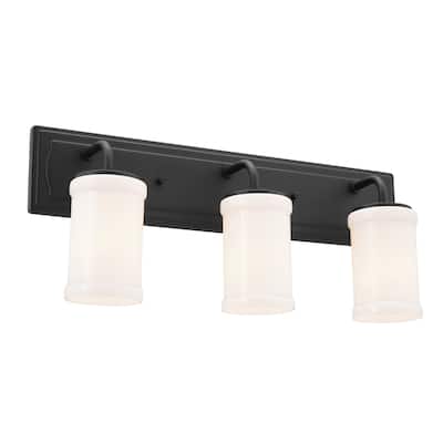 Kichler Lighting Vetivene 24 inch 3-Light Vanity Light Textured Black with Opal Glass