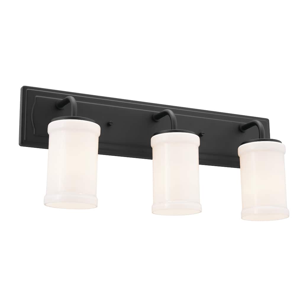 Kichler Lighting Vetivene 24 inch 3-Light Vanity Light Textured Black with Opal Glass