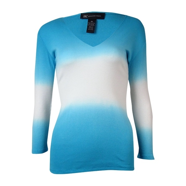 INC International Concepts Women's Gradient V-Neck Sweater