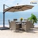 preview thumbnail 31 of 35, Clihome 11Ft Solar Tube Light Aluminum Patio Umbrella with Base