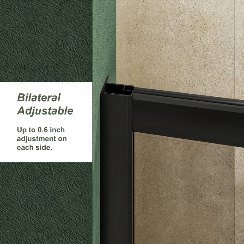 Clear Tempered Glass Single Sliding Shower Door, 48" W x 72" H with Stainless Steel Handle