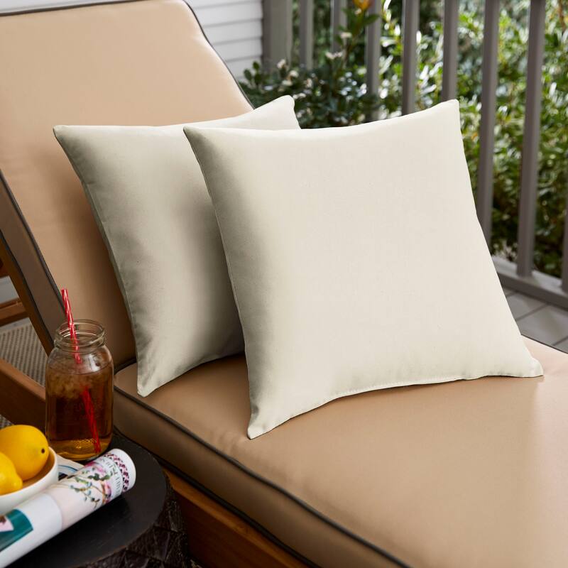 Sorra Home Sloane Ivory 20 x 20-inch Indoor/ Outdoor Knife Edge Pillow Set