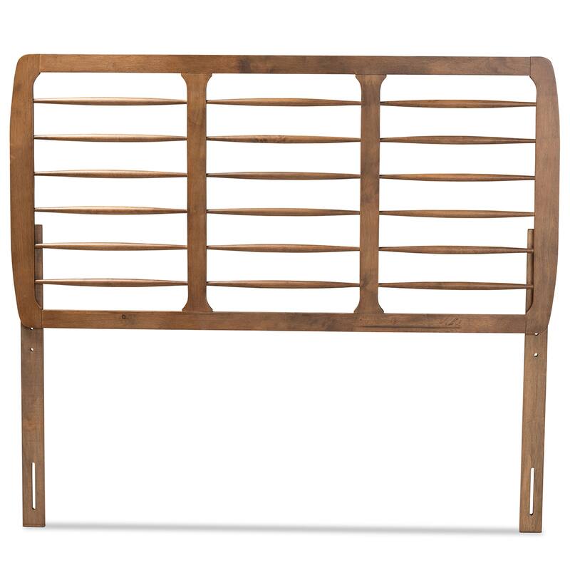 Mid-Century Modern Ash Walnut Wood Full Size Headboard with Sleek Lines, Warm Finish and Modern Simplicity