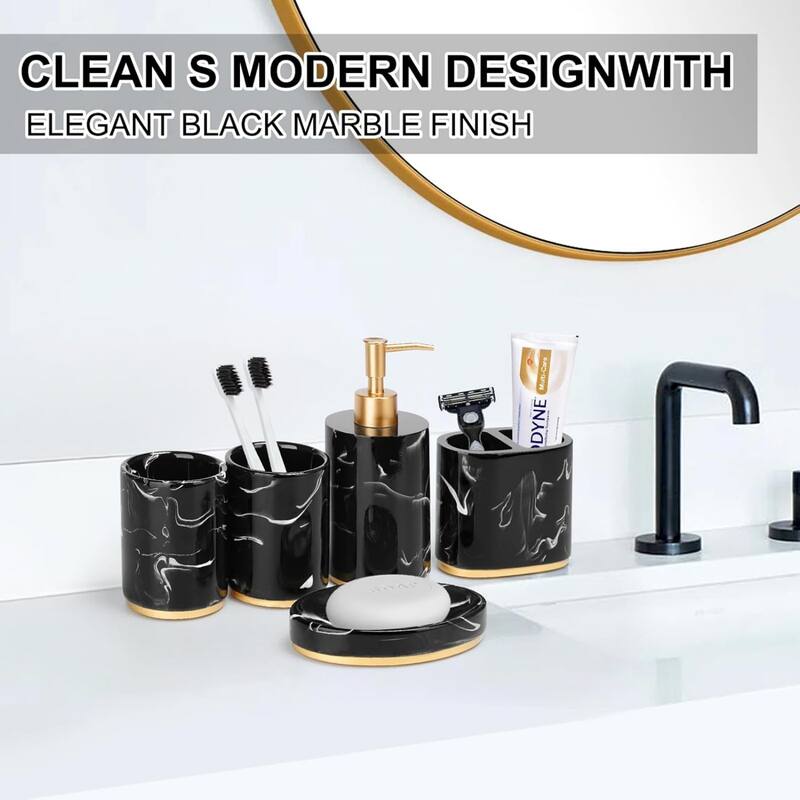 Bathroom 5-piece set for countertops, bathrooms, apartments, decorative items, imitation resin kit