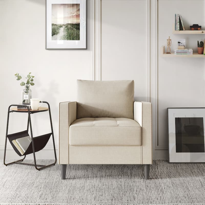 CraftPorch Contemporary Minimalist Linen Upholstered 3-Piece Living Room Set