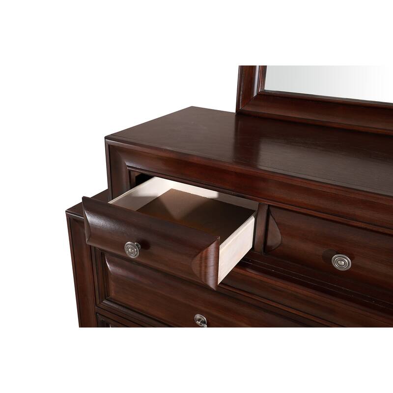 10-Drawer Cappuccino Dresser with Rich Finish, Wide Storage Drawers, and Smooth Glide Hardware for Bedroom Needs