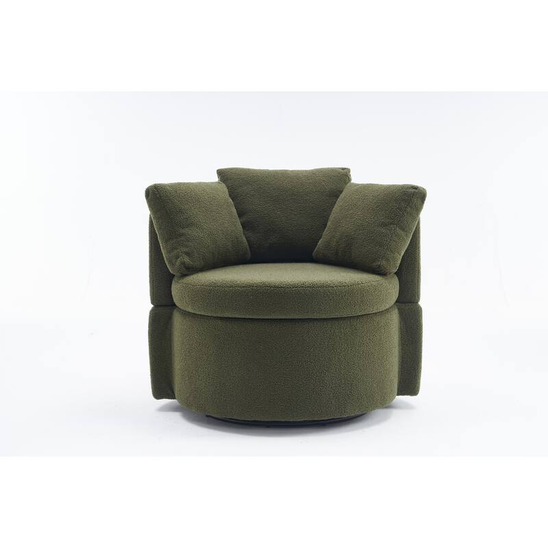 31.5" Swivel Barrel Chair with Storage