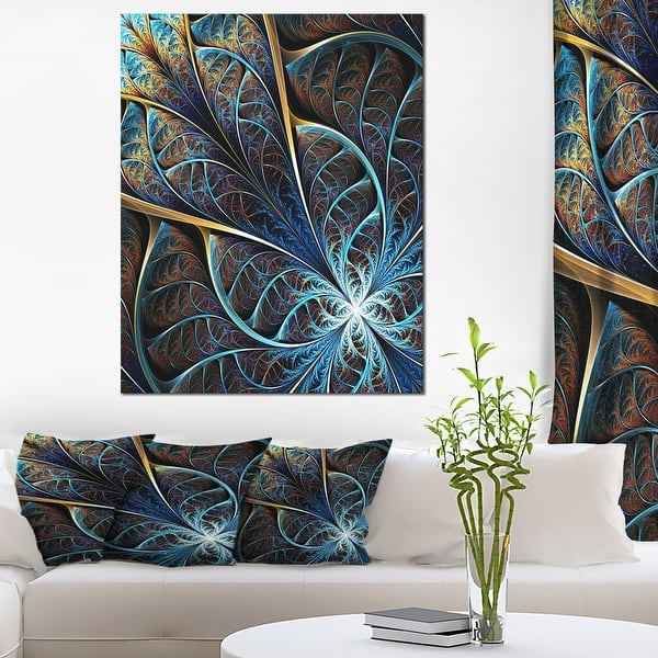 Abstract Brown Fractal Flower - Floral Art Canvas Print ...