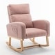 preview thumbnail 31 of 83, HOMYKA 28" Wide Rocking Chair for Nursery with Solid Wood Leg Set of 2 Pink