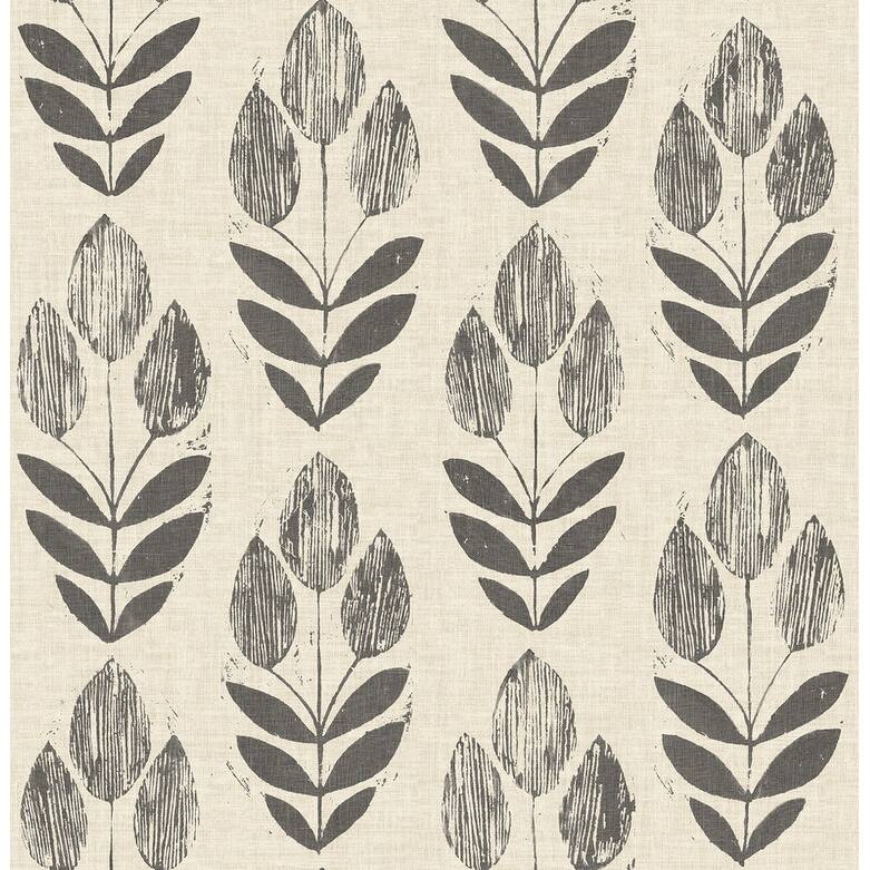 Chesapeake Garland Black Block Tulip Wallpaper - 20.5in x 396in x 0.025in