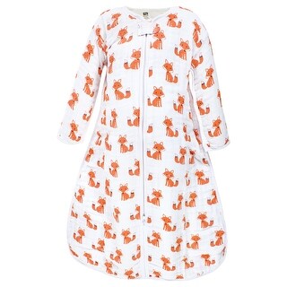 Hudson Baby Infant Boy Long Sleeve Muslin Sleeping Bag, Wearable Blanket, Sleep Sack, Foxes