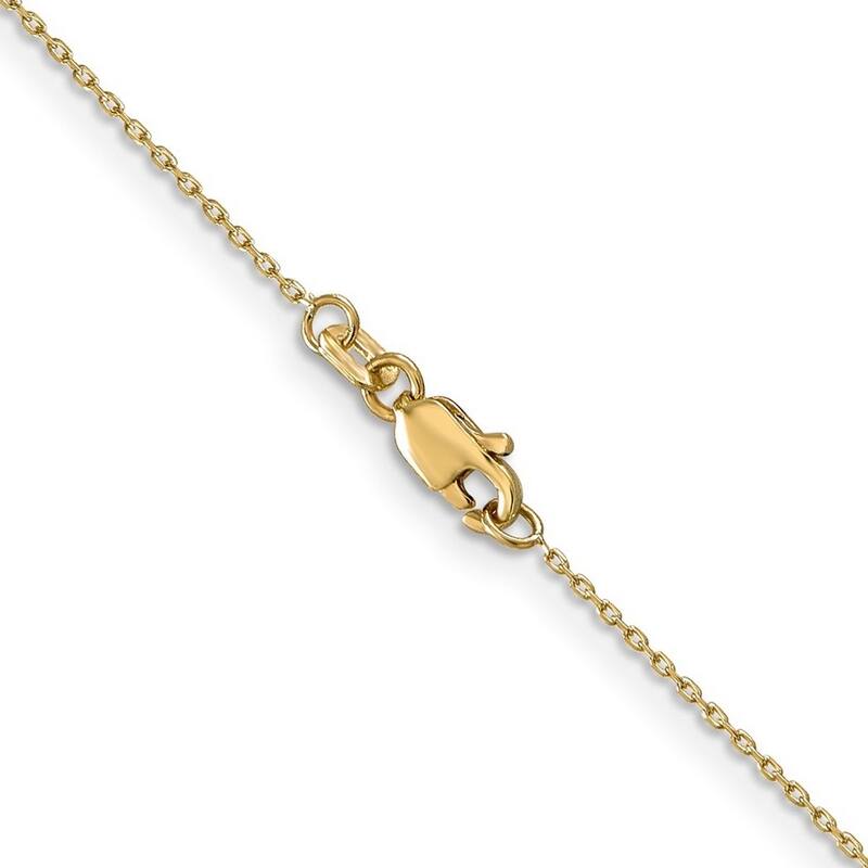 Curata 10k Yellow Gold 0.8mm Diamond Cut Cable Chain Necklace (Lobster)