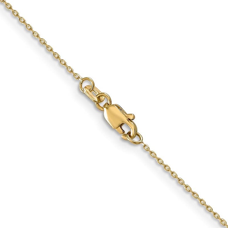 Curata 10k Yellow Gold 0.8mm Diamond Cut Cable Necklace (Lobster)
