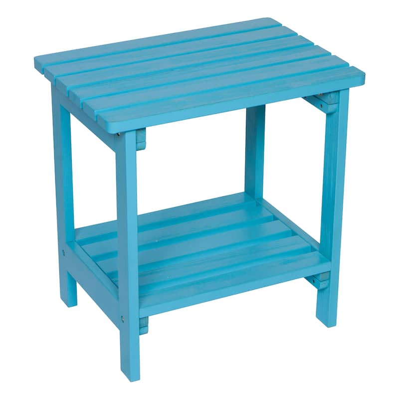 Laguna Adirondack Weather-Resistant 19.75" Wood 2 Tier Side Table by Porch & Den