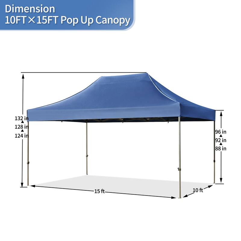 Clihome 10x15 Pop Up Canopy Tent with 4 Sidewalls, 3 Height Adjustable Outdoor Party Event Tent
