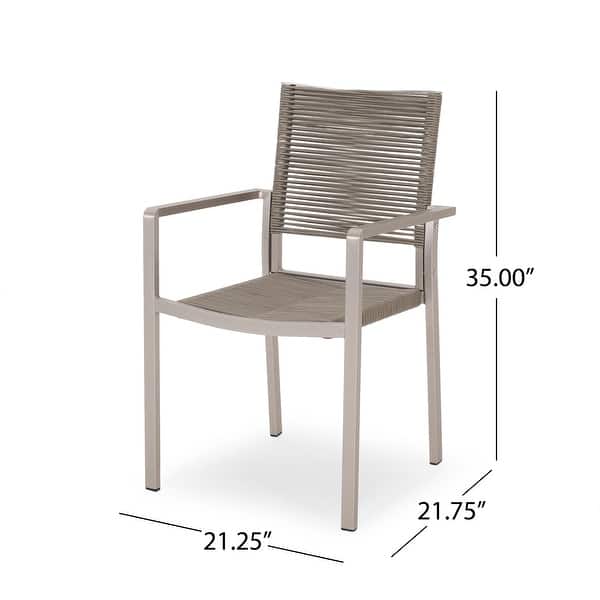 dimension image slide 1 of 3, Peridot 5-piece Aluminum Patio Dining Set by Christopher Knight Home