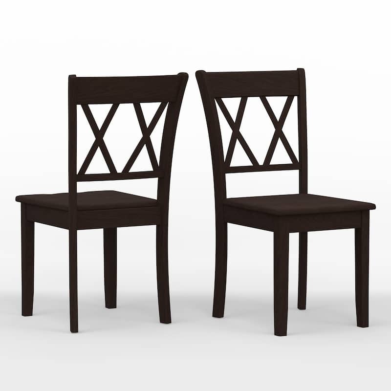 3-Piece Dining Set, 48" Rectangle Wood Table and Double X-Back Chairs