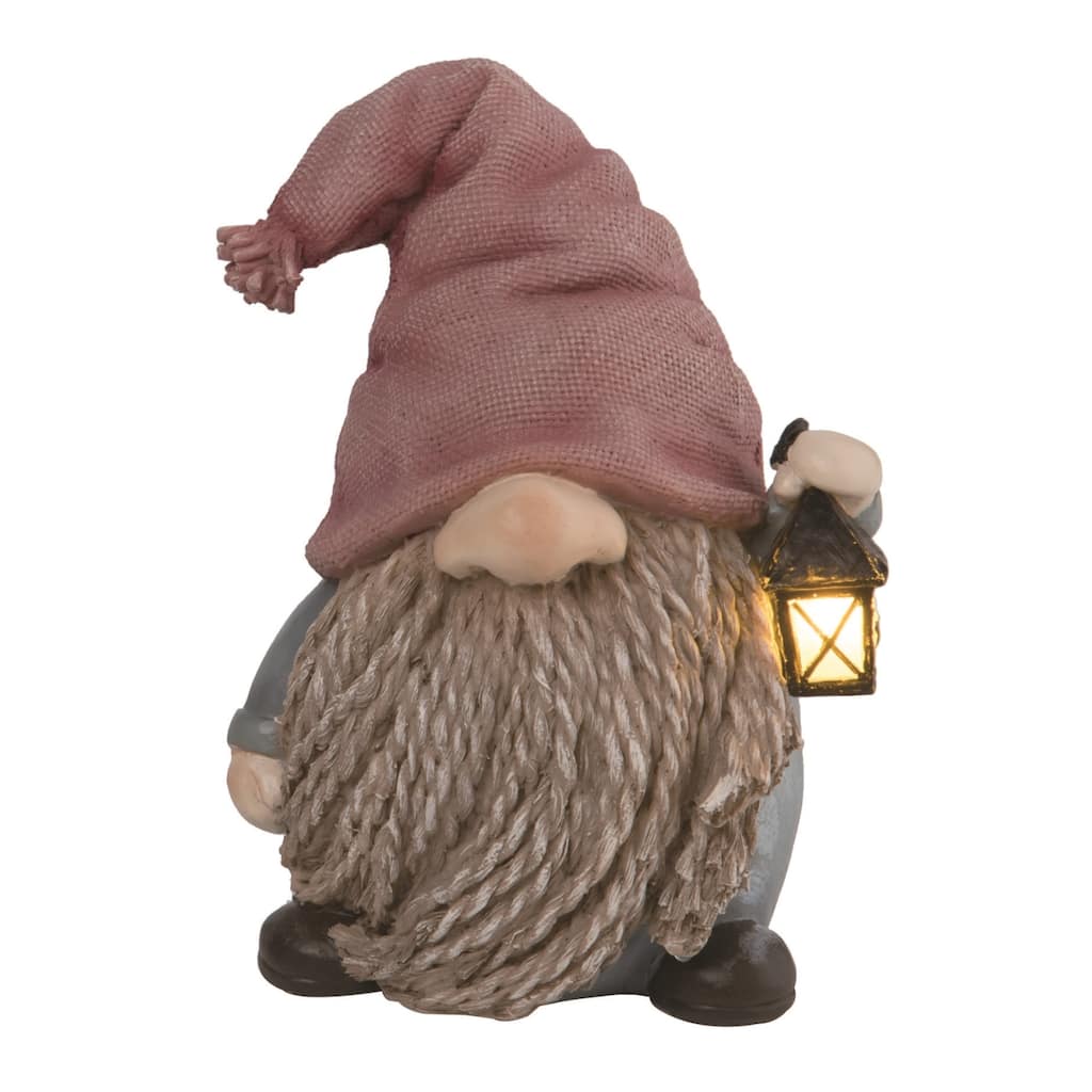 Transpac Resin 6.5" Gray Spring Light Up Braided Gnome Decor