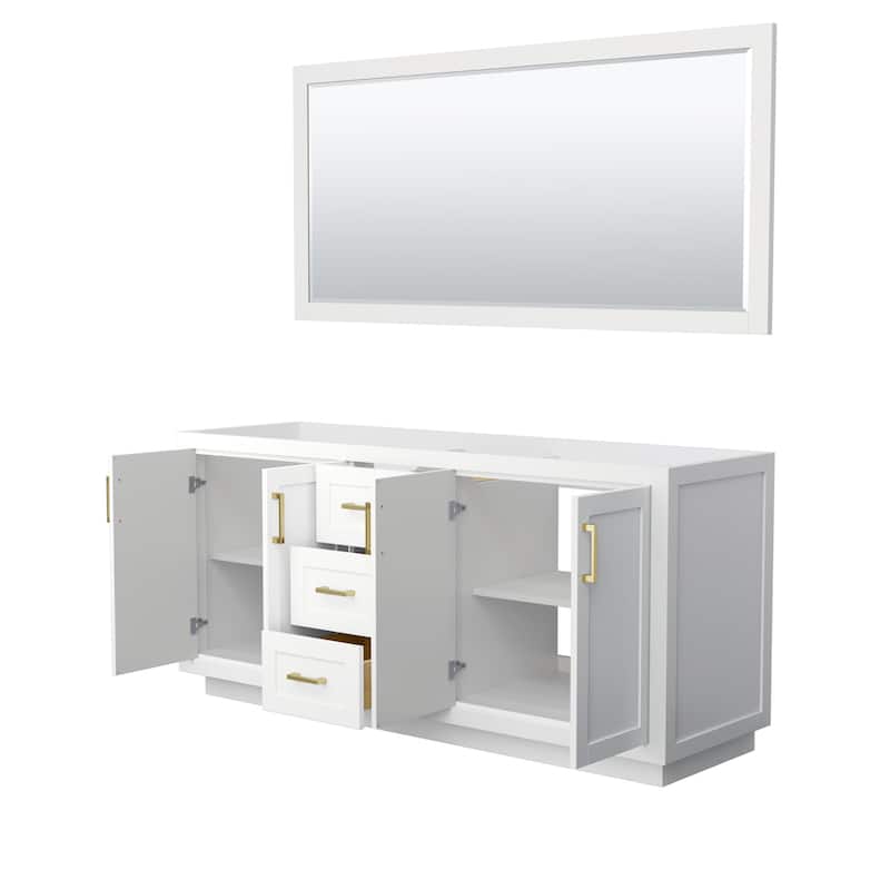 Wyndham Collection Miranda 71" Double Free Standing Vanity Cabinet -