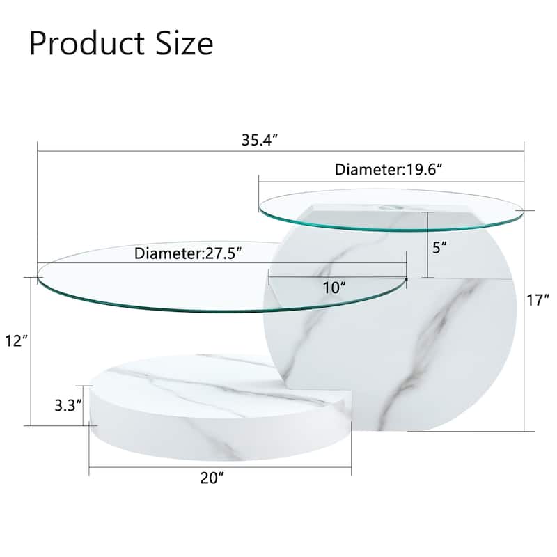 Modern and Practical Double-layer Round Coffee Table Sofa Side Table