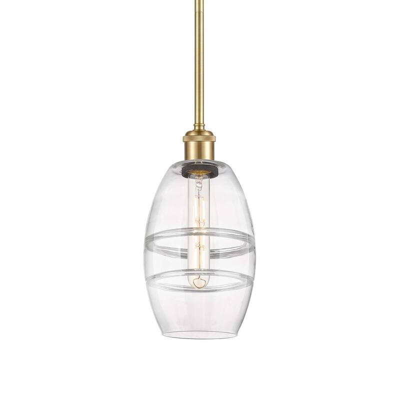 Innovations Lighting 516-1S-9-6 Vaz Pendant Vaz 6" Wide Mini Pendant - Satin Gold / Clear