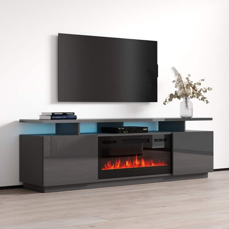Meble Furniture Eva Modern TV Stand with Electric Fireplace