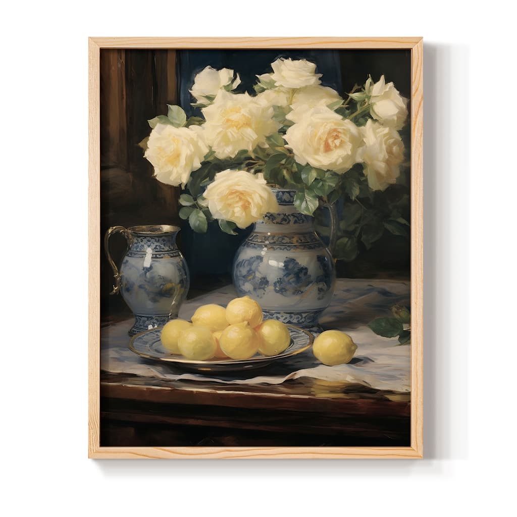Vintage Floral Print CCCVII -Framed Print