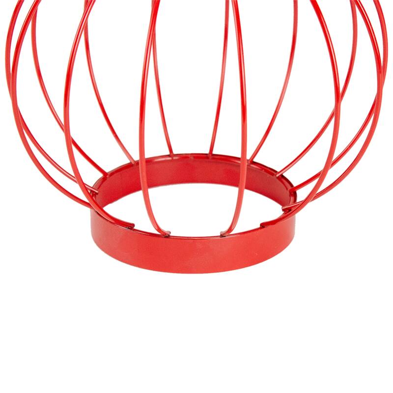 6.5" Red Outdoor Hanging LED Solar Lantern with Handle - 6.5