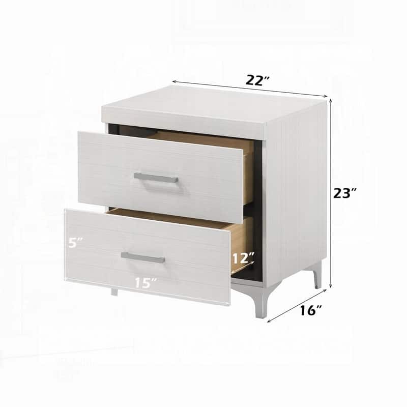 Versatile Contemporary Nightstand with Stylish Metal Legs and Multiple Drawers for Bedroom