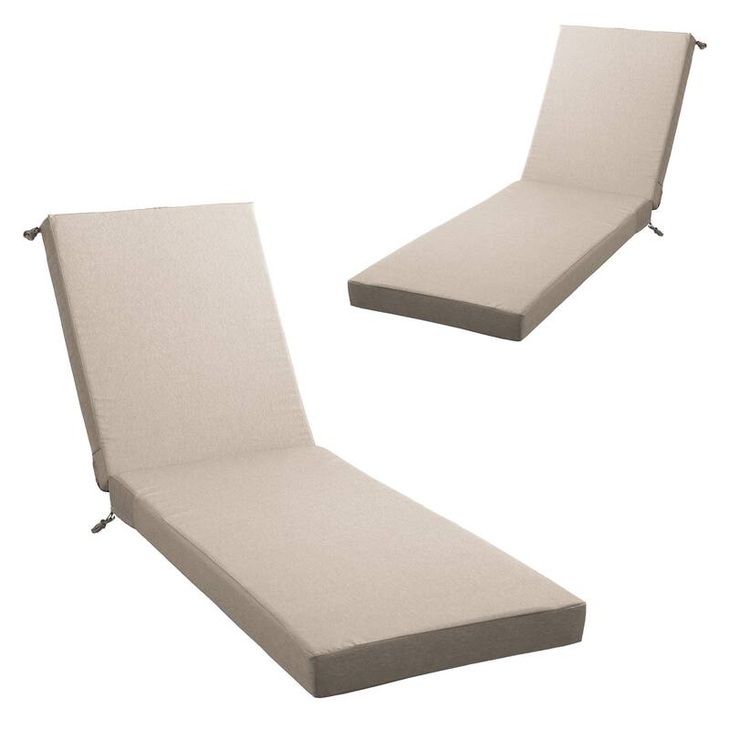 22.4 in W x 71.9 in L x 3.5 in Thickness Outdoor Chaise Lounge Replacement Cushion - Tan - 2-Piece Set