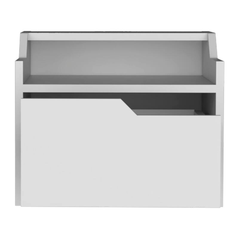 HomeRoots 16" White Wood One Drawer Floating Nightstand