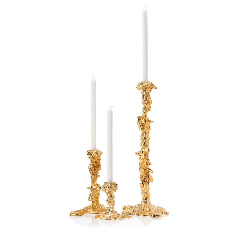 Drip Candle Holder Gold L