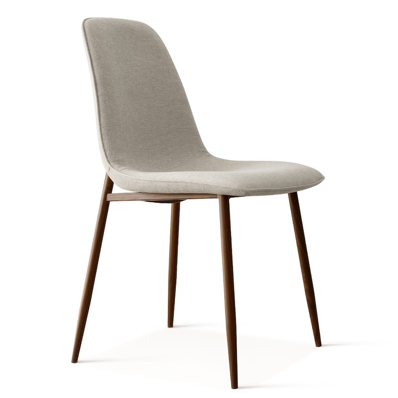 Modern Solid Back Side Dining Chair Walnut leg(Set of 4)
