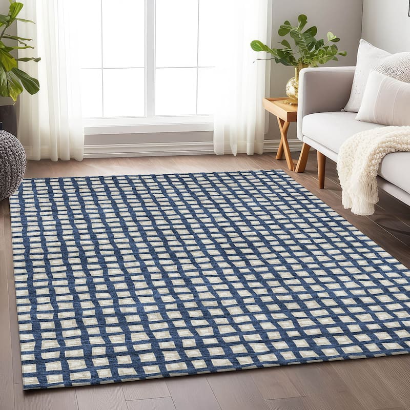 Premium Washable Super Soft Modern Contemporary Mayfield Rug - Blue - 10' x 14' - Rectangle