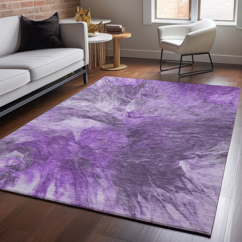 Premium Washable Super Soft Contemporary Splash Mayfield Rug - Purple - 8' x 10' - Rectangle