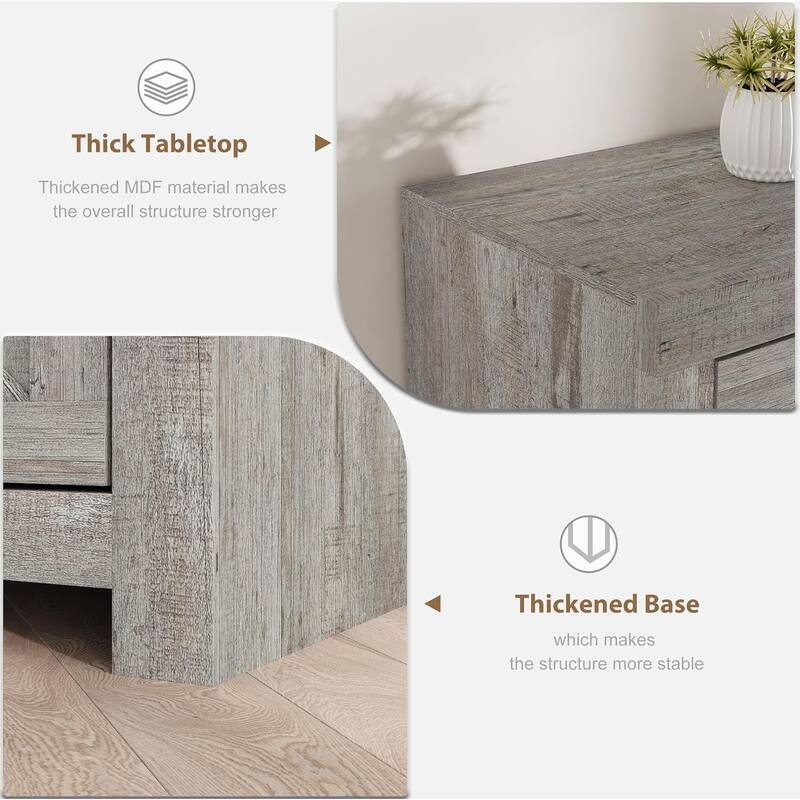 Farmhouse TV Stand for 75/80 Inch TVs, 70" Long Entertainment Center for Living Room