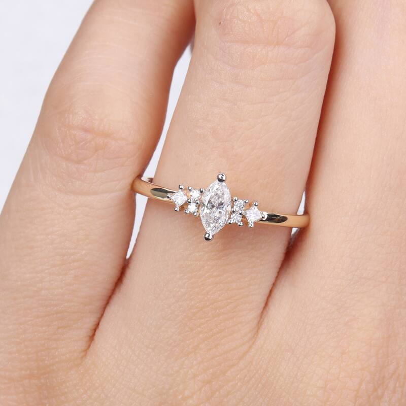 Miadora 3/8ct TDW Multi-shape Diamond Ring in 14k Yellow Gold
