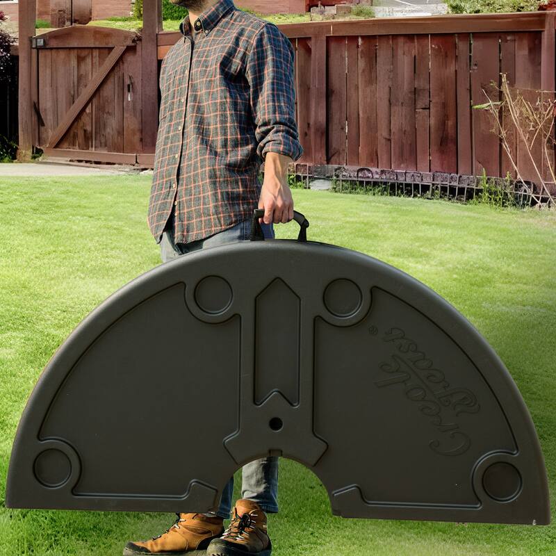 Creole Feast Foldable 47-inch Round Crawfish Table, Black