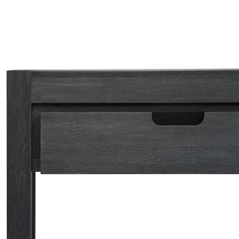 Wood Console Table with 2 Drawers and 1 Shelf for Hallway Living Room
