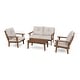 preview thumbnail 9 of 11, POLYWOOD Lakeside 4-Piece Deep Seating Set Teak / Dune Burlap