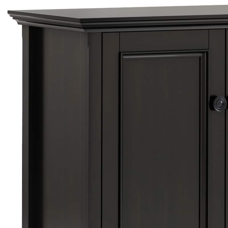 WYNDENHALL Halifax SOLID WOOD 66" Wide Transitional Wide 4Door Storage Cabinet in Hickory Brown - 18"d x 66" w x 34"h